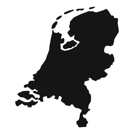Black silhouette of the Netherlands.